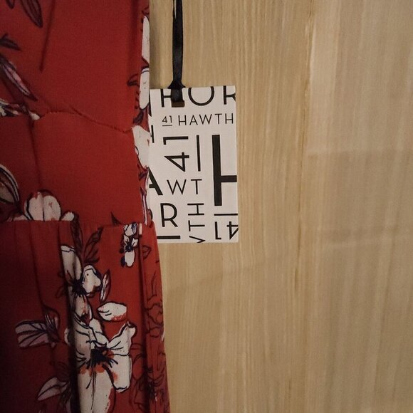 41 Hawthorn New Red Floral Stretchy Maxi Dress Small - Picture 4 of 8